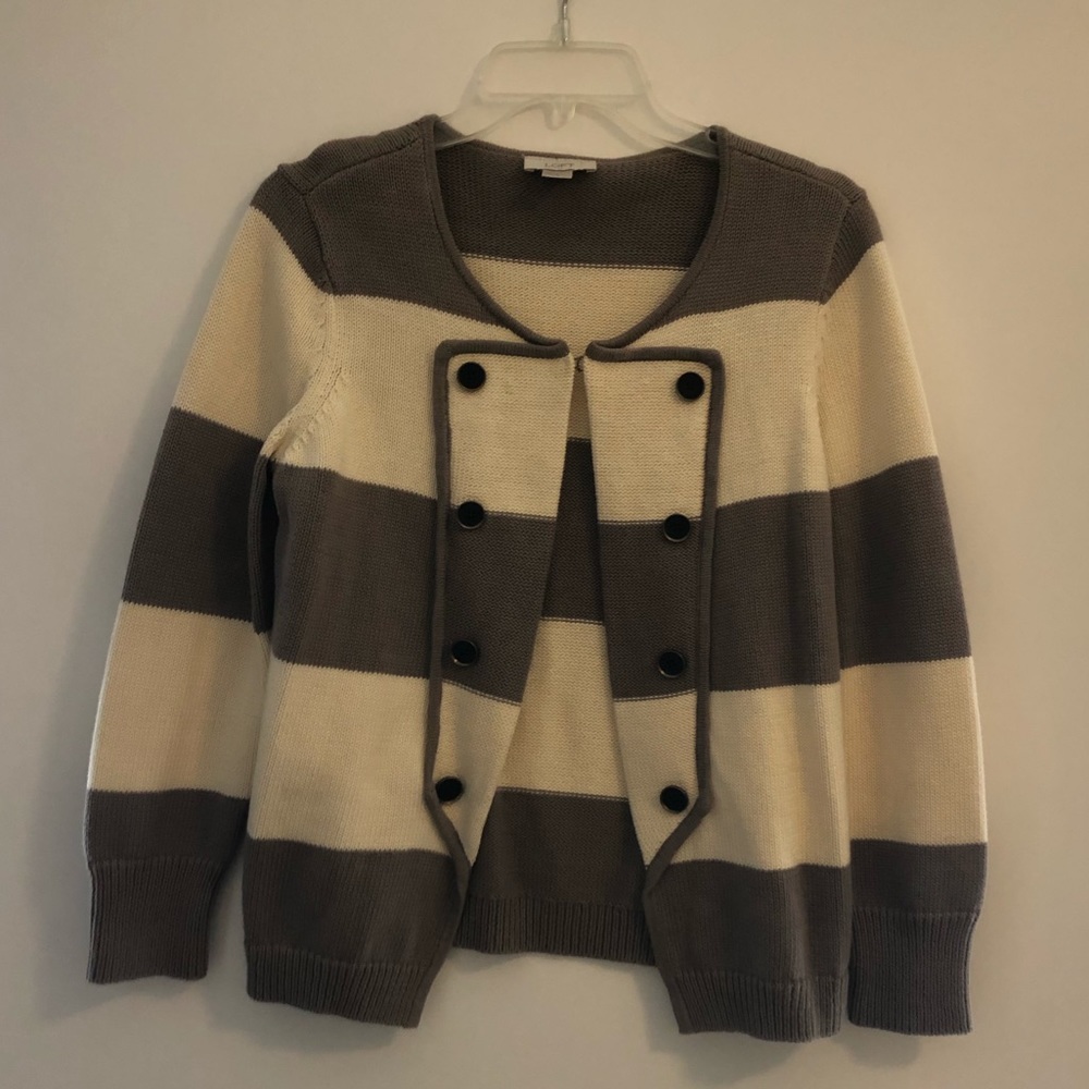 Loft striped cardigan sweater